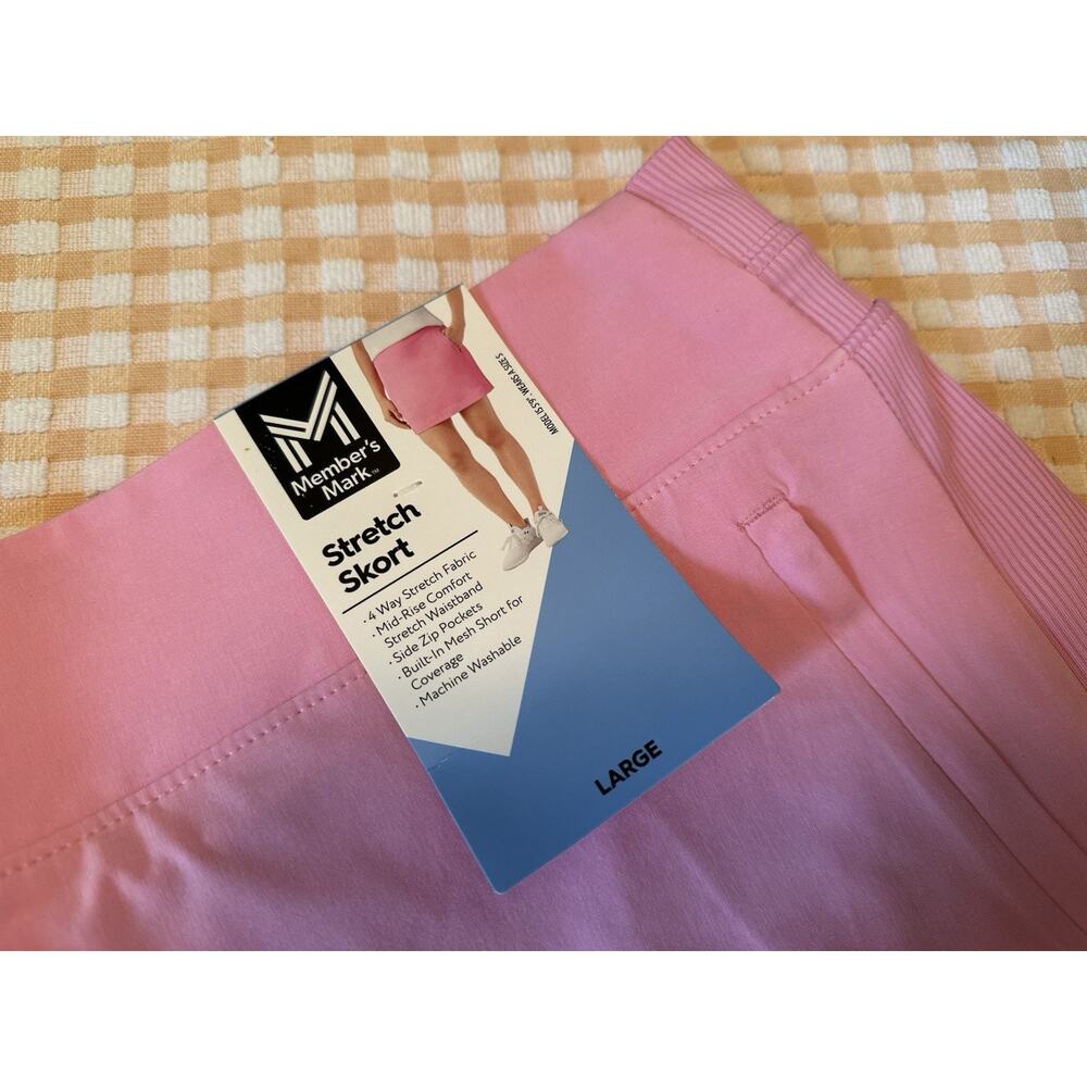 SIZE LARGE Member's Mark Women's 4 Way Stretch Mid Rise Pink Stretch Skort - Picture 6 of 9